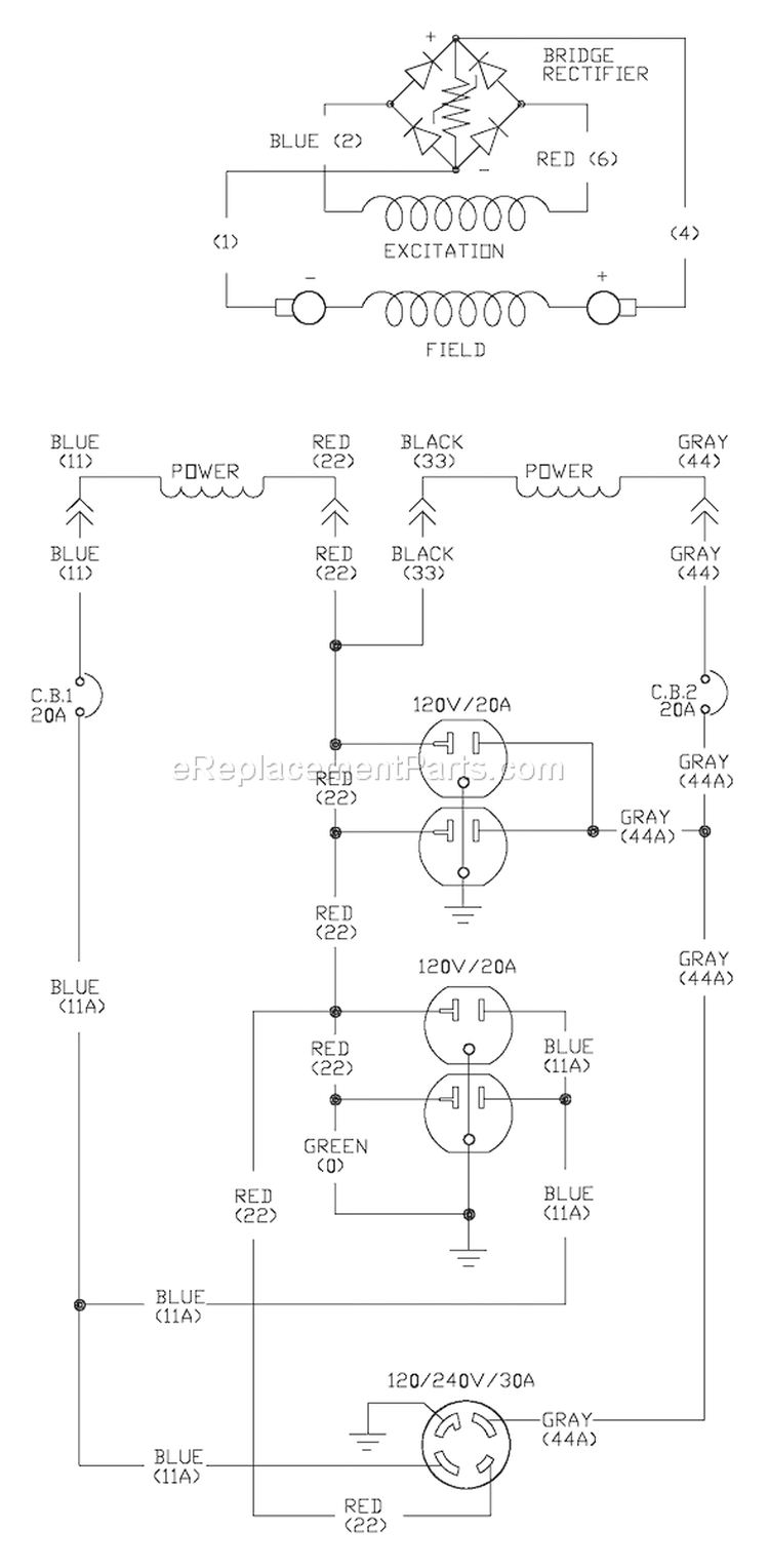 Page E Diagram and Parts List for 1919-1  Briggs and Stratton Generator